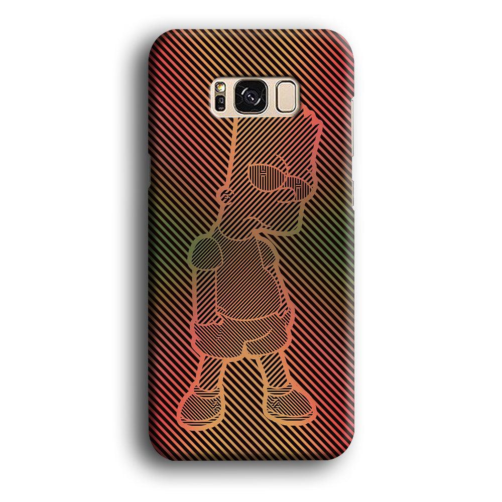Bart Simpson Striped Colorful Samsung Galaxy S8 Case-Plastic / Full Wrap (3D Case)-Xtracase