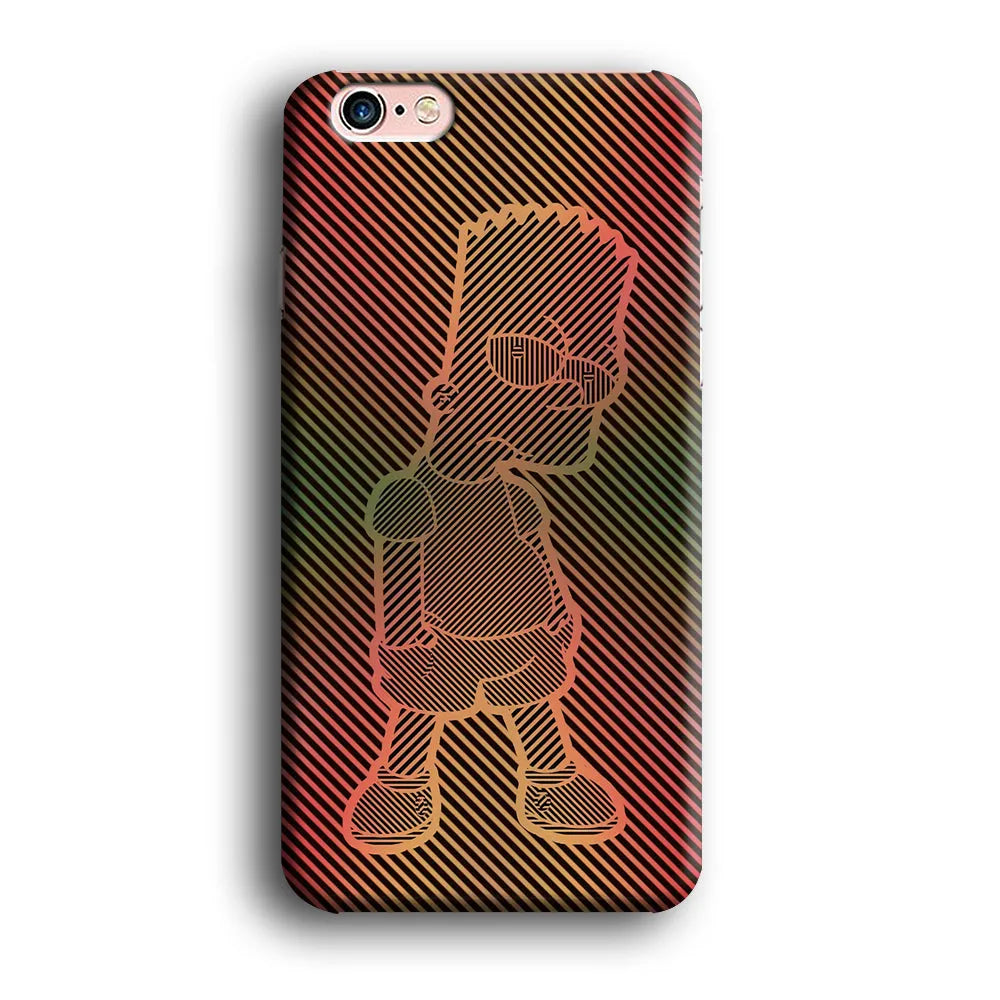 Bart Simpson Striped Colorful iPhone 6 | 6s Case-Plastic / Full Wrap (3D Case)-Xtracase