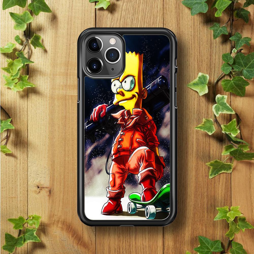 Bart Simpson Troops iPhone 11 Pro Max Case-Rubber / Black (2D Case)-Xtracase