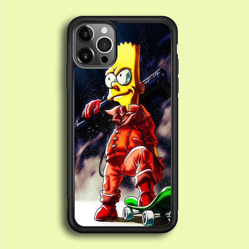 Bart Simpson Troops iPhone 12 Pro Case-Rubber / Black (2D Case)-Xtracase