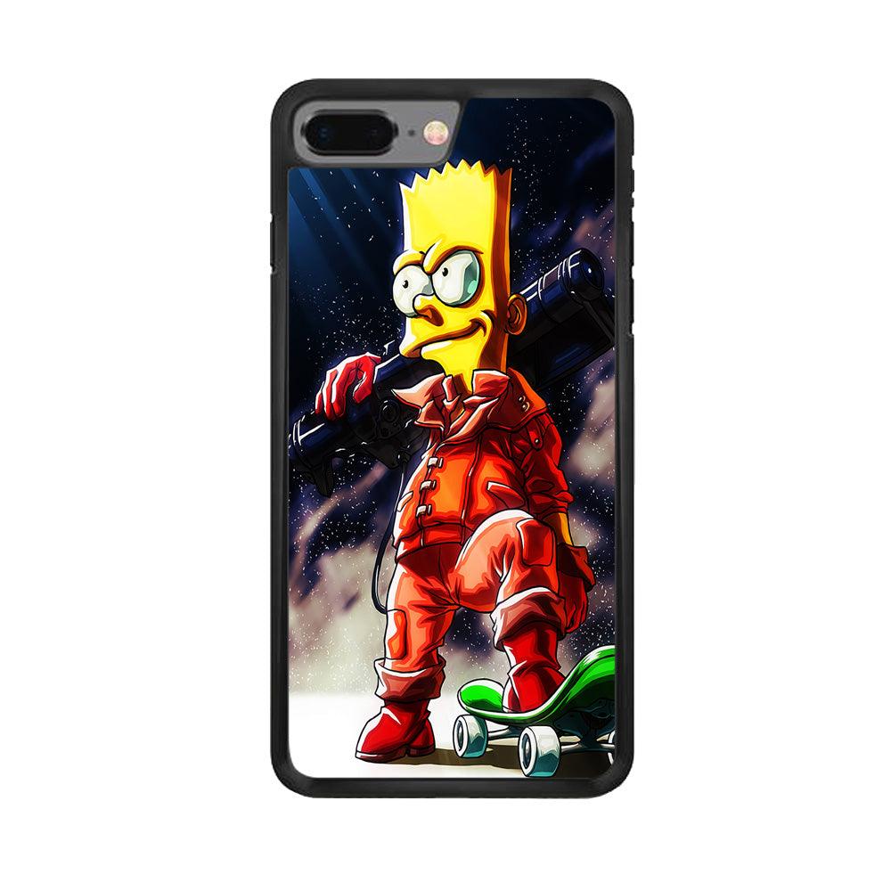 Bart Simpson Troops iPhone 8 Plus Case-Rubber / Black (2D Case)-Xtracase