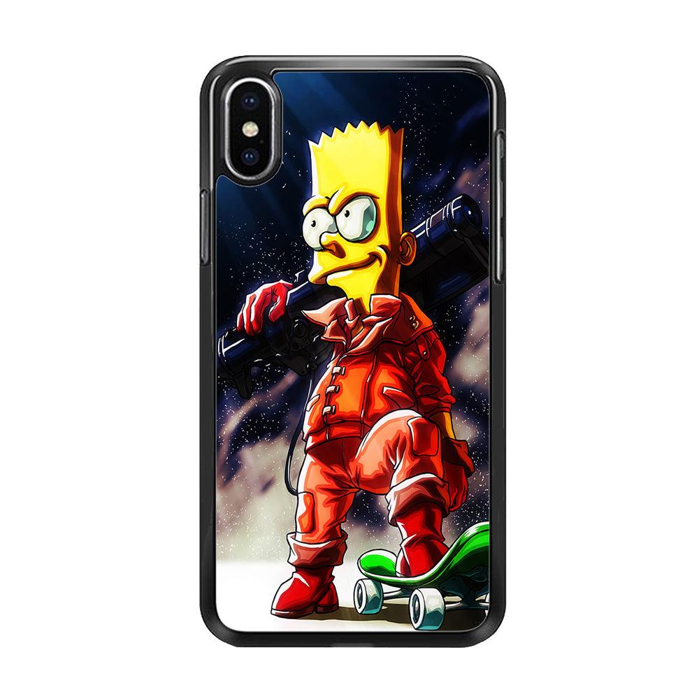Bart Simpson Troops iPhone X Case-Rubber / Black (2D Case)-Xtracase