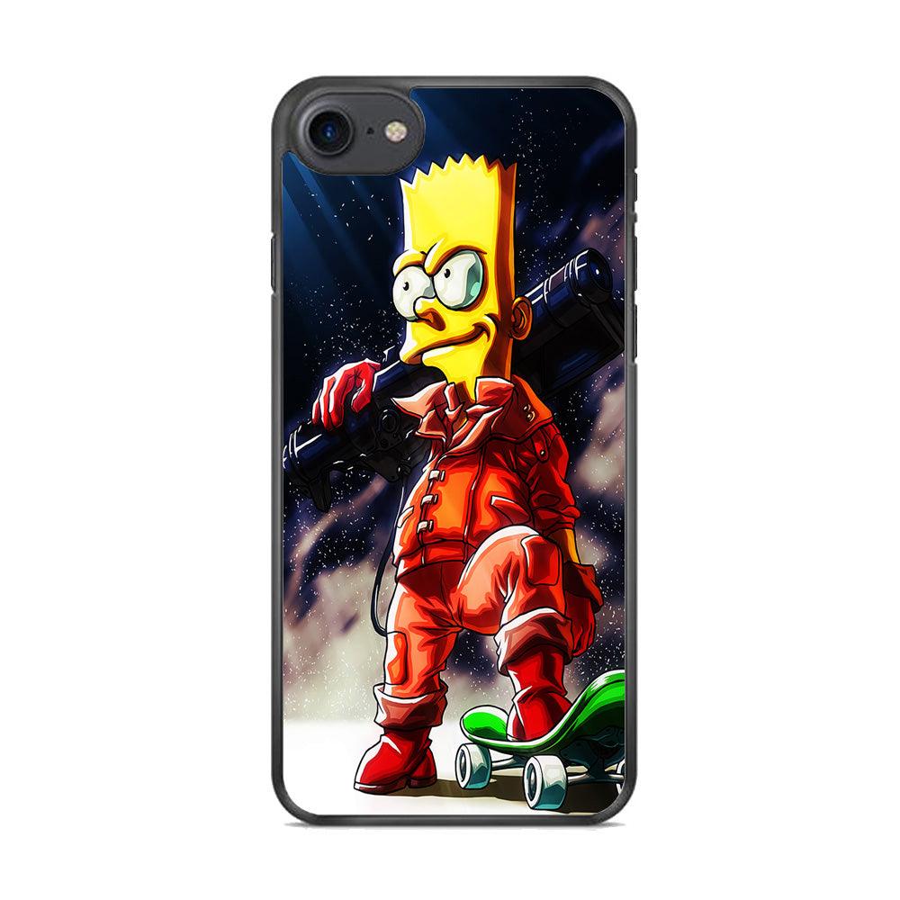 Bart Simpson Troops iPhone 8 Case-Rubber / Black (2D Case)-Xtracase