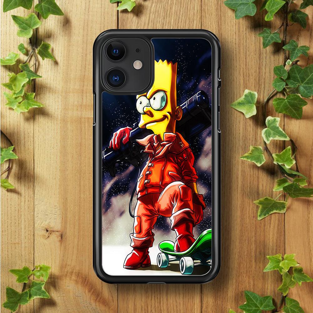 Bart Simpson Troops iPhone 11 Case-Rubber / Black (2D Case)-Xtracase