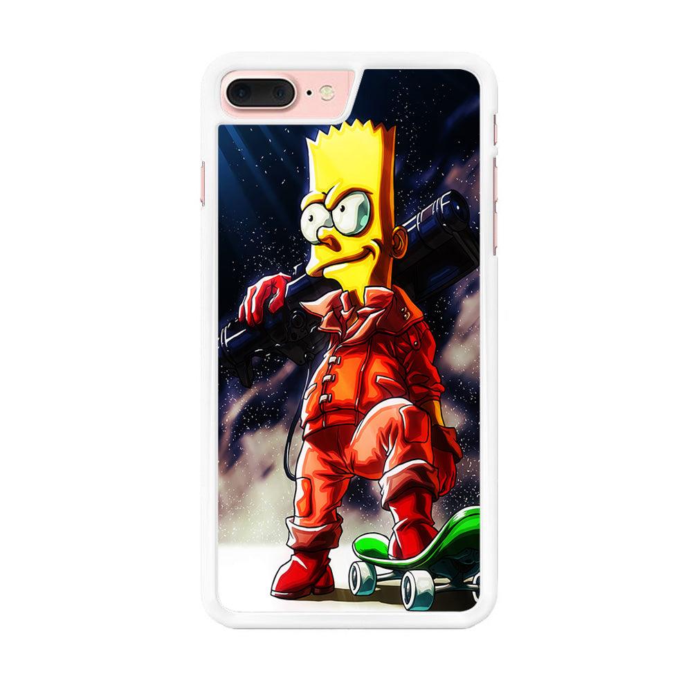 Bart Simpson Troops iPhone 8 Plus Case-Rubber / White (2D Case)-Xtracase