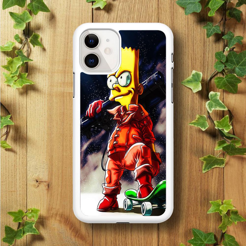 Bart Simpson Troops iPhone 11 Case-Rubber / White (2D Case)-Xtracase