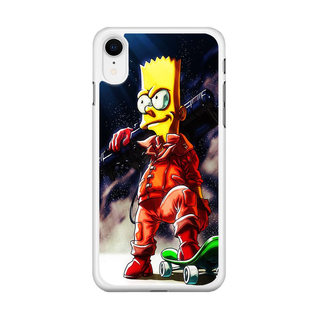 Bart Simpson Troops iPhone XR Case-Rubber / White (2D Case)-Xtracase