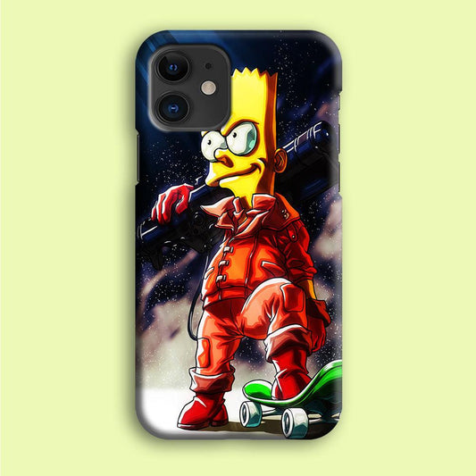 Bart Simpson Troops iPhone 12 Case-Plastic / Full Wrap (3D Case)-Xtracase
