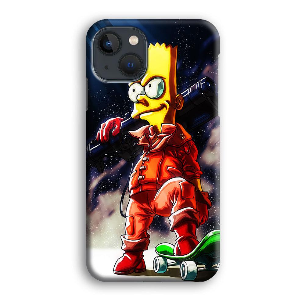 Bart Simpson Troops iPhone 13 Mini Case-Plastic / Full Wrap (3D Case)-Xtracase