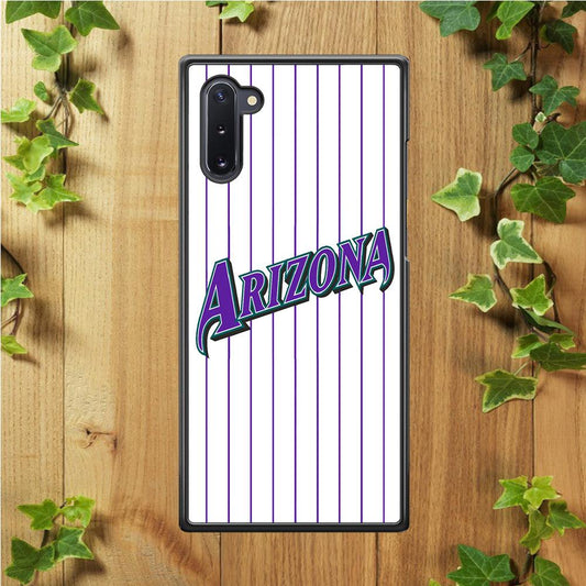 Baseball Arizona Diamondbacks MLB 001 Samsung Galaxy Note 10 Case-Rubber / White (2D Case)-Xtracase