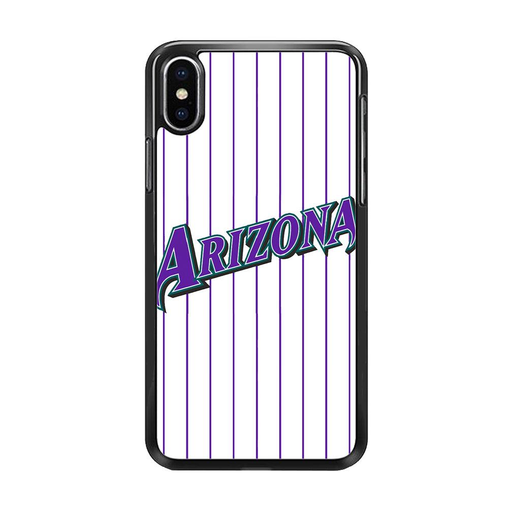 Baseball Arizona Diamondbacks MLB 001 iPhone X Case-Rubber / Black (2D Case)-Xtracase