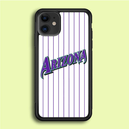 Baseball Arizona Diamondbacks MLB 001 iPhone 12 Case-Rubber / Black (2D Case)-Xtracase