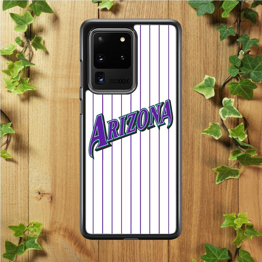 Baseball Arizona Diamondbacks MLB 001 Samsung Galaxy S20 Ultra Case-Rubber / White (2D Case)-Xtracase