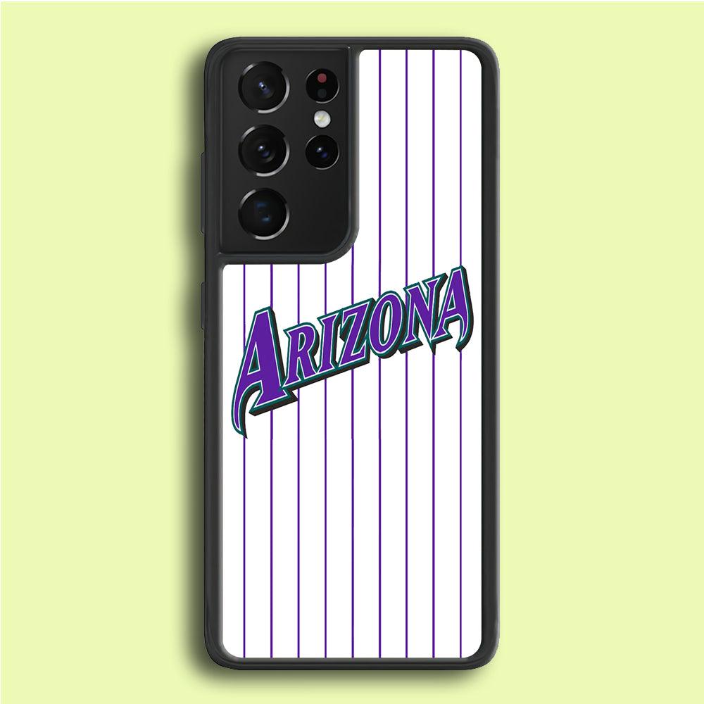 Baseball Arizona Diamondbacks MLB 001 Samsung Galaxy S21 Ultra Case-Rubber / Black (2D Case)-Xtracase