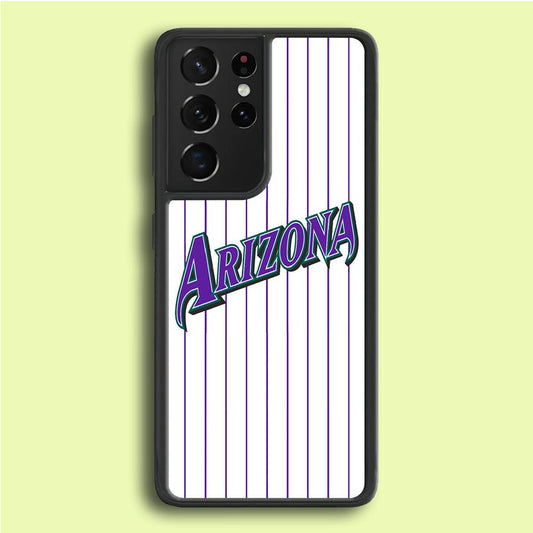 Baseball Arizona Diamondbacks MLB 001 Samsung Galaxy S21 Ultra Case-Rubber / Black (2D Case)-Xtracase