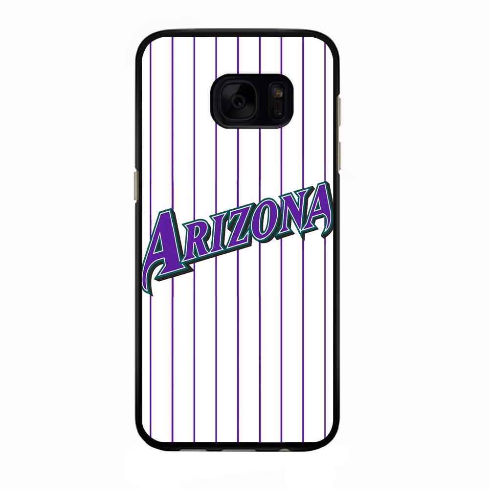 Baseball Arizona Diamondbacks MLB 001 Samsung Galaxy S7 Edge Case-Rubber / Black (2D Case)-Xtracase