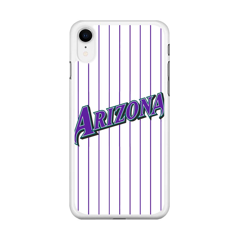 Baseball Arizona Diamondbacks MLB 001 iPhone XR Case-Rubber / White (2D Case)-Xtracase