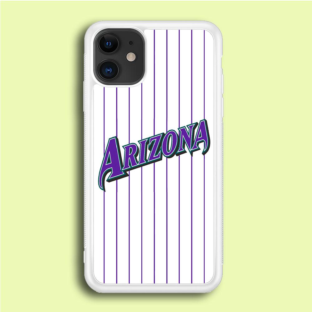 Baseball Arizona Diamondbacks MLB 001 iPhone 12 Mini Case-Rubber / White (2D Case)-Xtracase