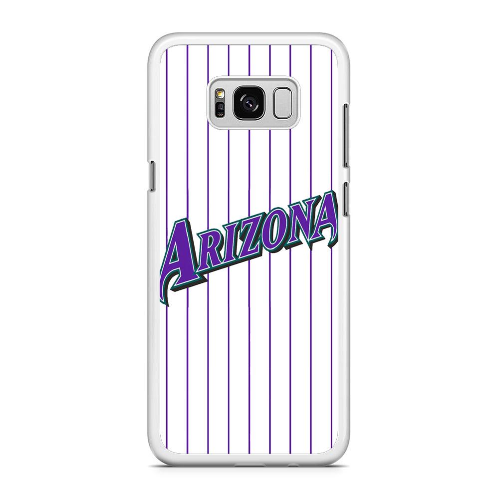 Baseball Arizona Diamondbacks MLB 001 Samsung Galaxy S8 Case-Rubber / White (2D Case)-Xtracase