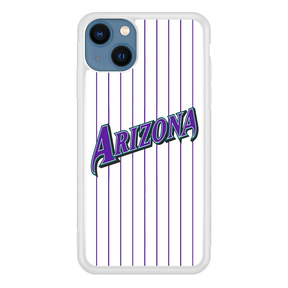 Baseball Arizona Diamondbacks MLB 001 iPhone 13 Mini Case-Rubber / White (2D Case)-Xtracase