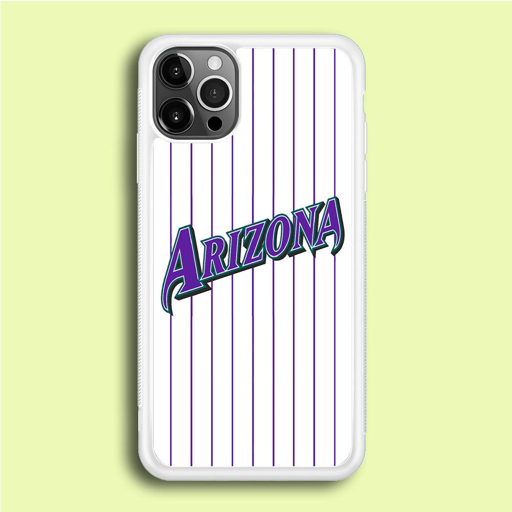 Baseball Arizona Diamondbacks MLB 001 iPhone 12 Pro Case-Rubber / White (2D Case)-Xtracase