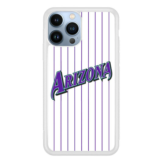 Baseball Arizona Diamondbacks MLB 001 iPhone 13 Pro Max Case-Rubber / White (2D Case)-Xtracase