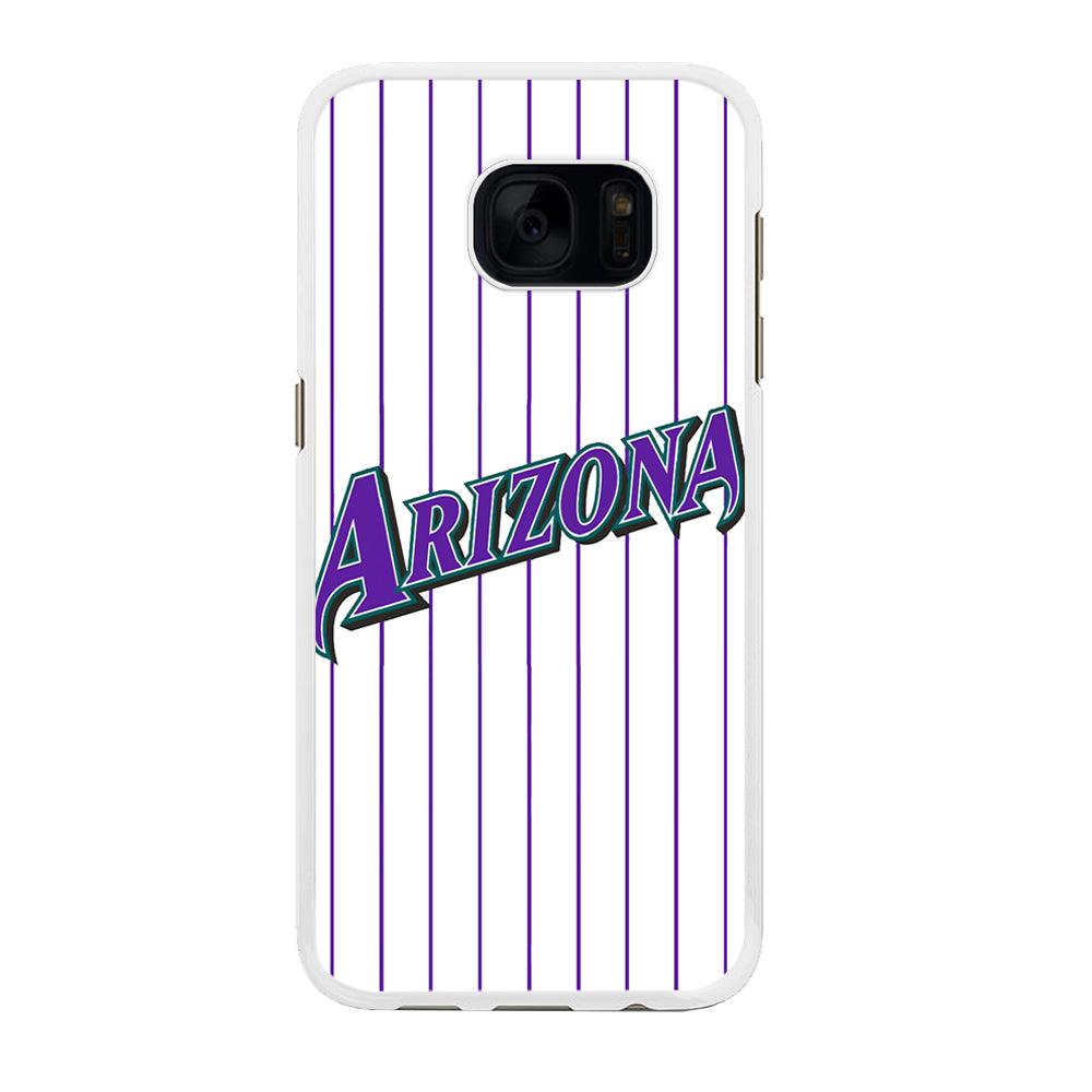 Baseball Arizona Diamondbacks MLB 001 Samsung Galaxy S7 Edge Case-Rubber / White (2D Case)-Xtracase