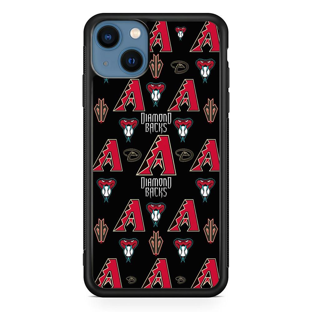 Baseball Arizona Diamondbacks MLB 002 iPhone 13 Case-Rubber / Black (2D Case)-Xtracase