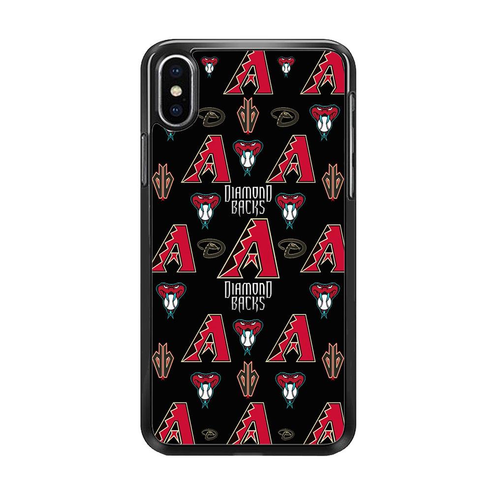 Baseball Arizona Diamondbacks MLB 002 iPhone Xs Case-Rubber / Black (2D Case)-Xtracase