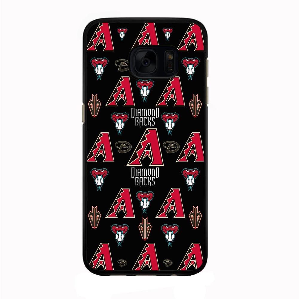 Baseball Arizona Diamondbacks MLB 002 Samsung Galaxy S7 Edge Case-Rubber / Black (2D Case)-Xtracase