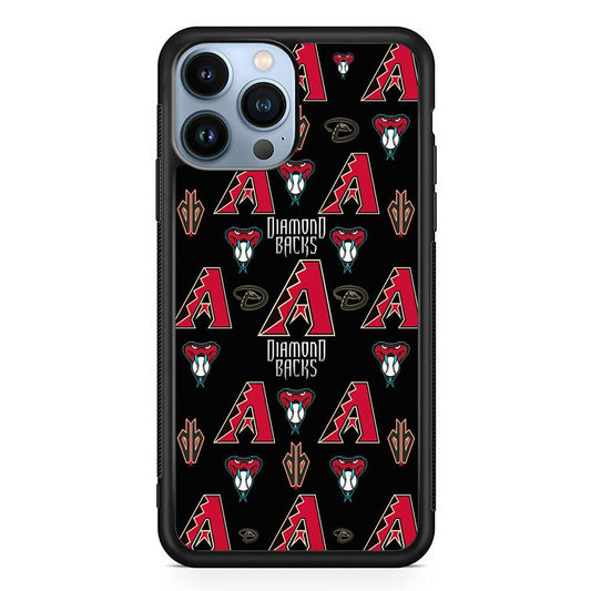 Baseball Arizona Diamondbacks MLB 002 iPhone 13 Pro Max Case-Rubber / Black (2D Case)-Xtracase