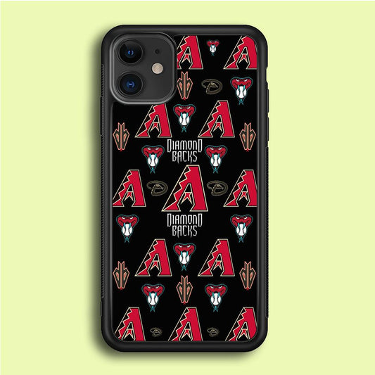 Baseball Arizona Diamondbacks MLB 002 iPhone 12 Mini Case-Rubber / Black (2D Case)-Xtracase