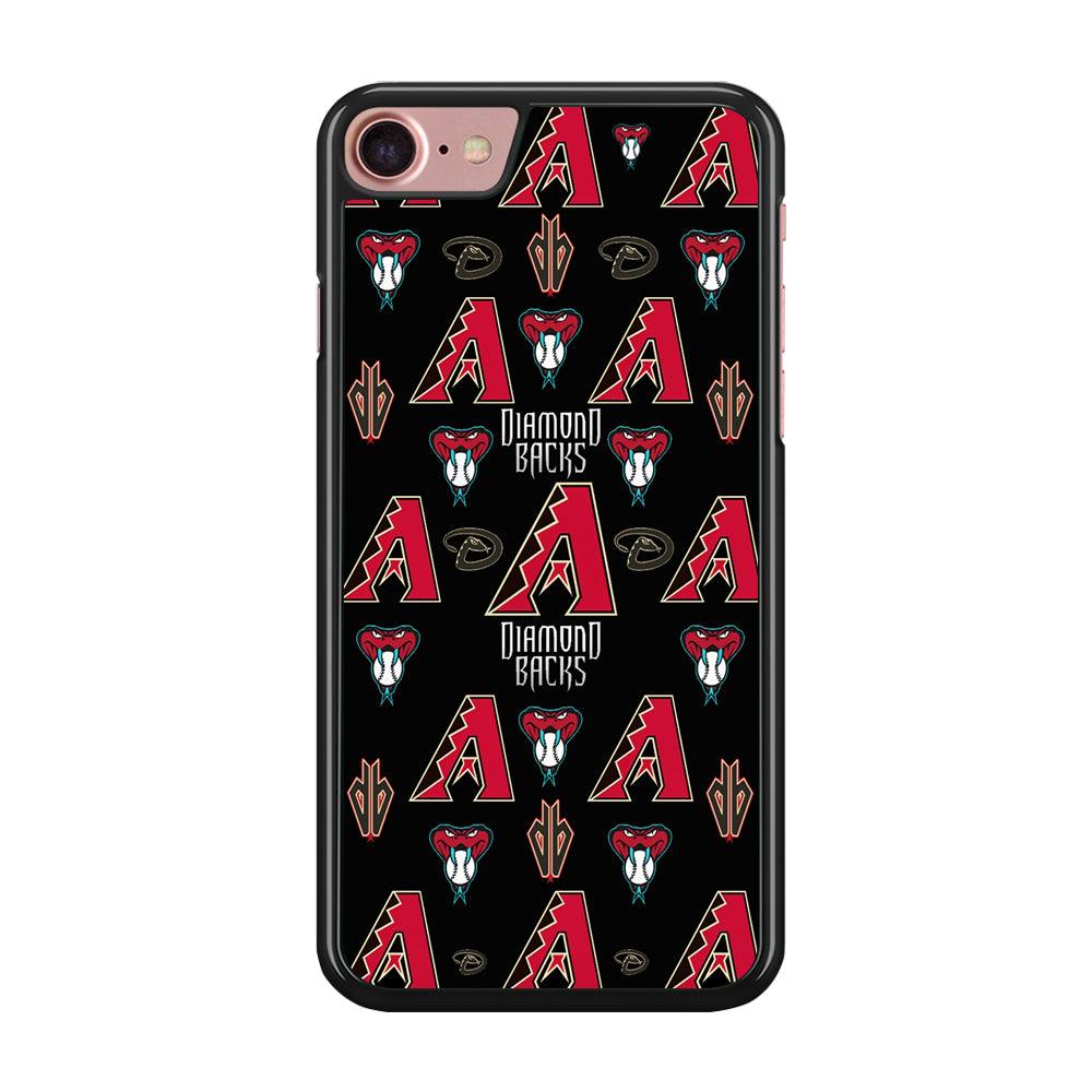 Baseball Arizona Diamondbacks MLB 002 iPhone 8 Case-Rubber / Black (2D Case)-Xtracase