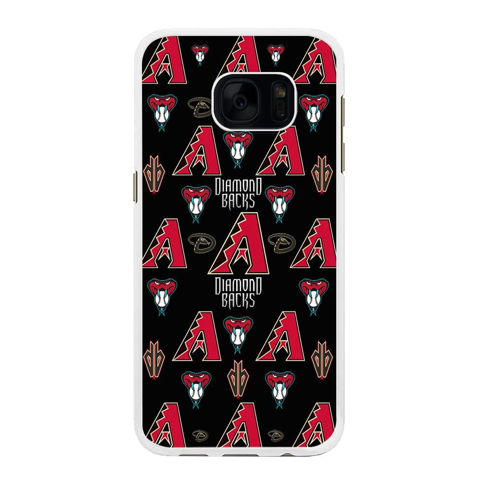 Baseball Arizona Diamondbacks MLB 002 Samsung Galaxy S7 Edge Case-Rubber / White (2D Case)-Xtracase