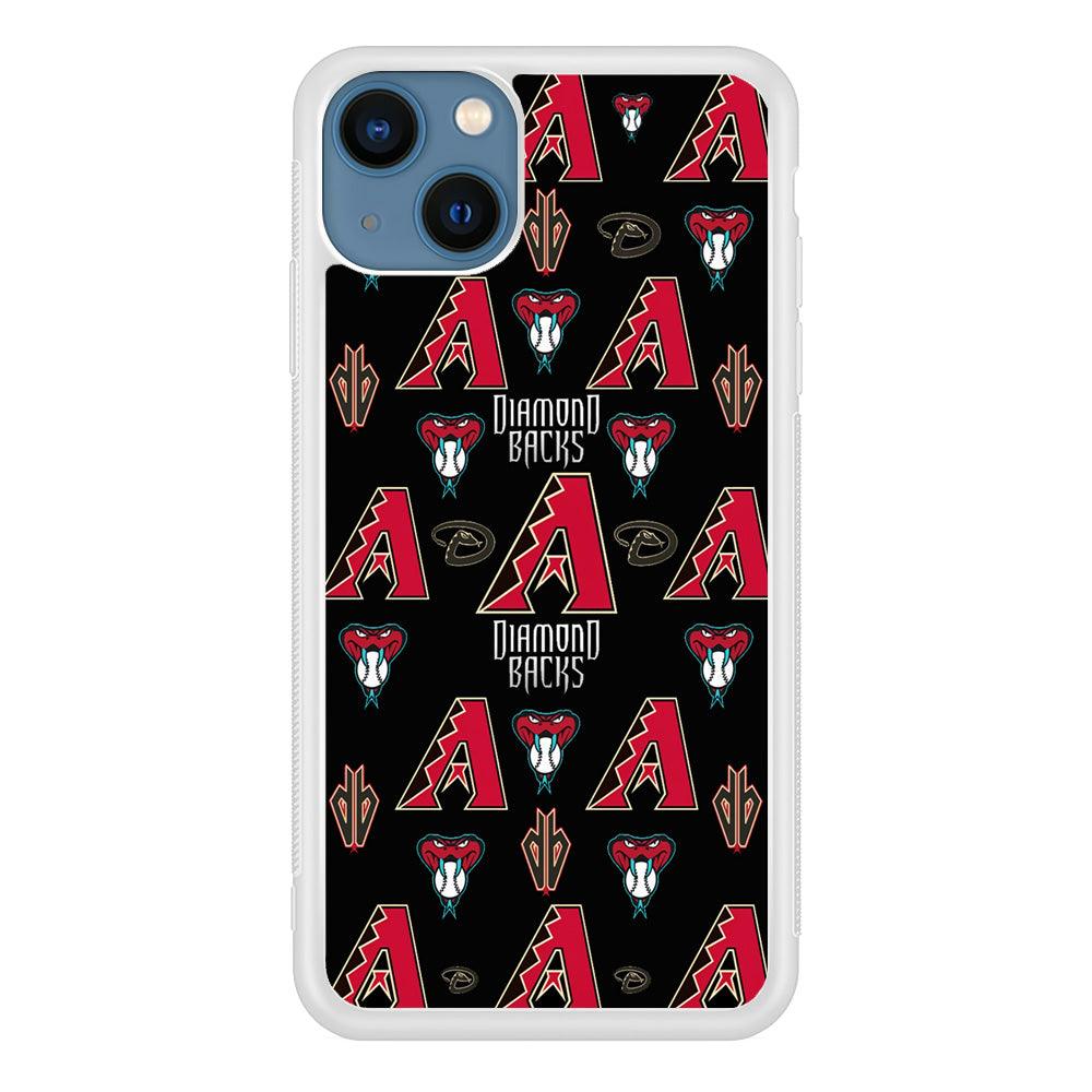 Baseball Arizona Diamondbacks MLB 002 iPhone 13 Mini Case-Rubber / White (2D Case)-Xtracase