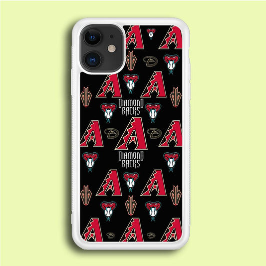 Baseball Arizona Diamondbacks MLB 002 iPhone 12 Case-Rubber / White (2D Case)-Xtracase