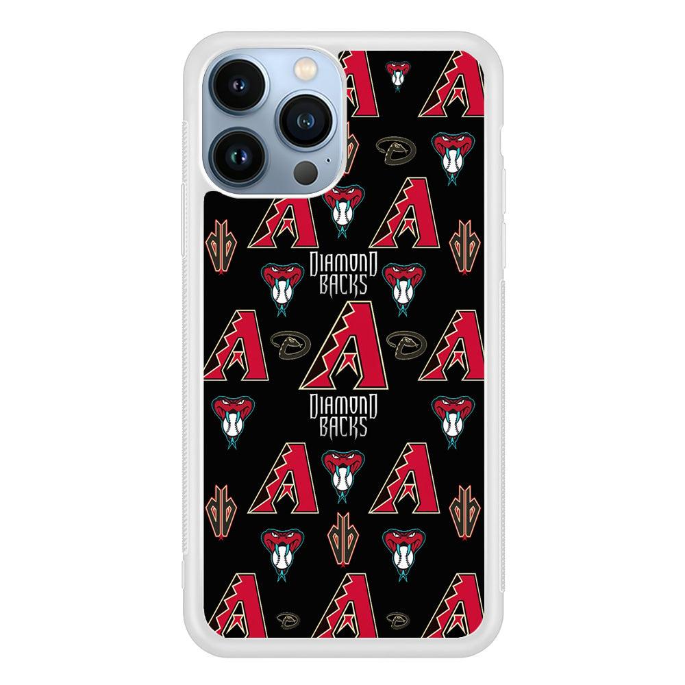 Baseball Arizona Diamondbacks MLB 002 iPhone 13 Pro Max Case-Rubber / White (2D Case)-Xtracase