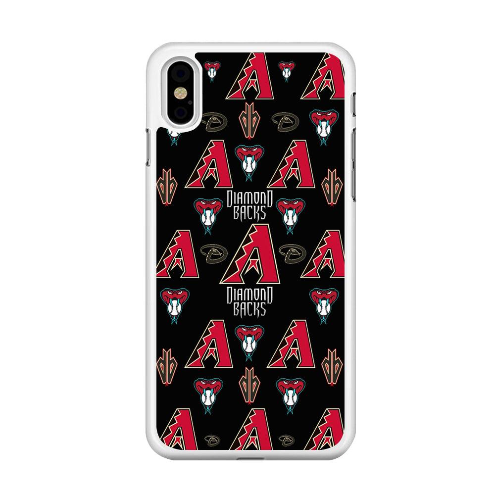Baseball Arizona Diamondbacks MLB 002 iPhone Xs Case-Rubber / White (2D Case)-Xtracase