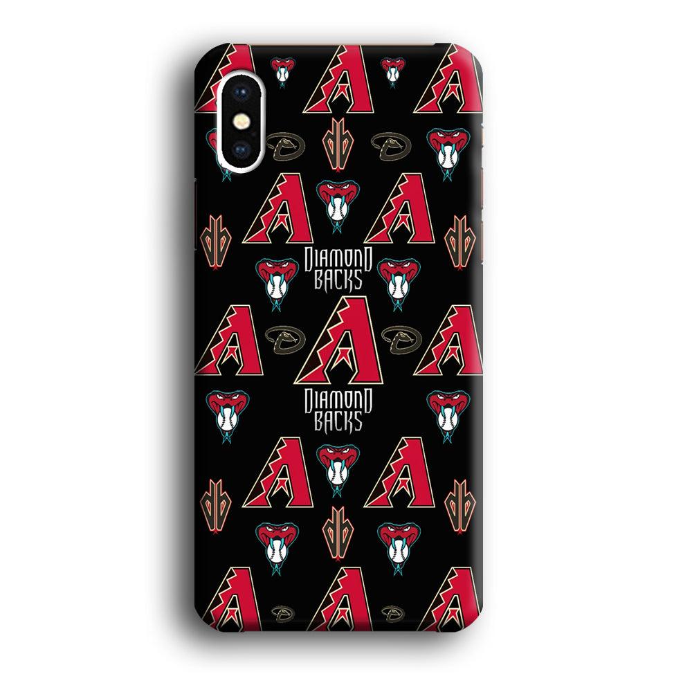 Baseball Arizona Diamondbacks MLB 002 iPhone X Case-Plastic / Full Wrap (3D Case)-Xtracase