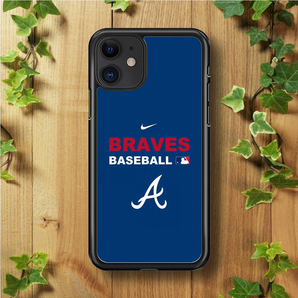 Baseball Atlanta Braves MLB 001 iPhone 11 Case-Rubber / Black (2D Case)-Xtracase