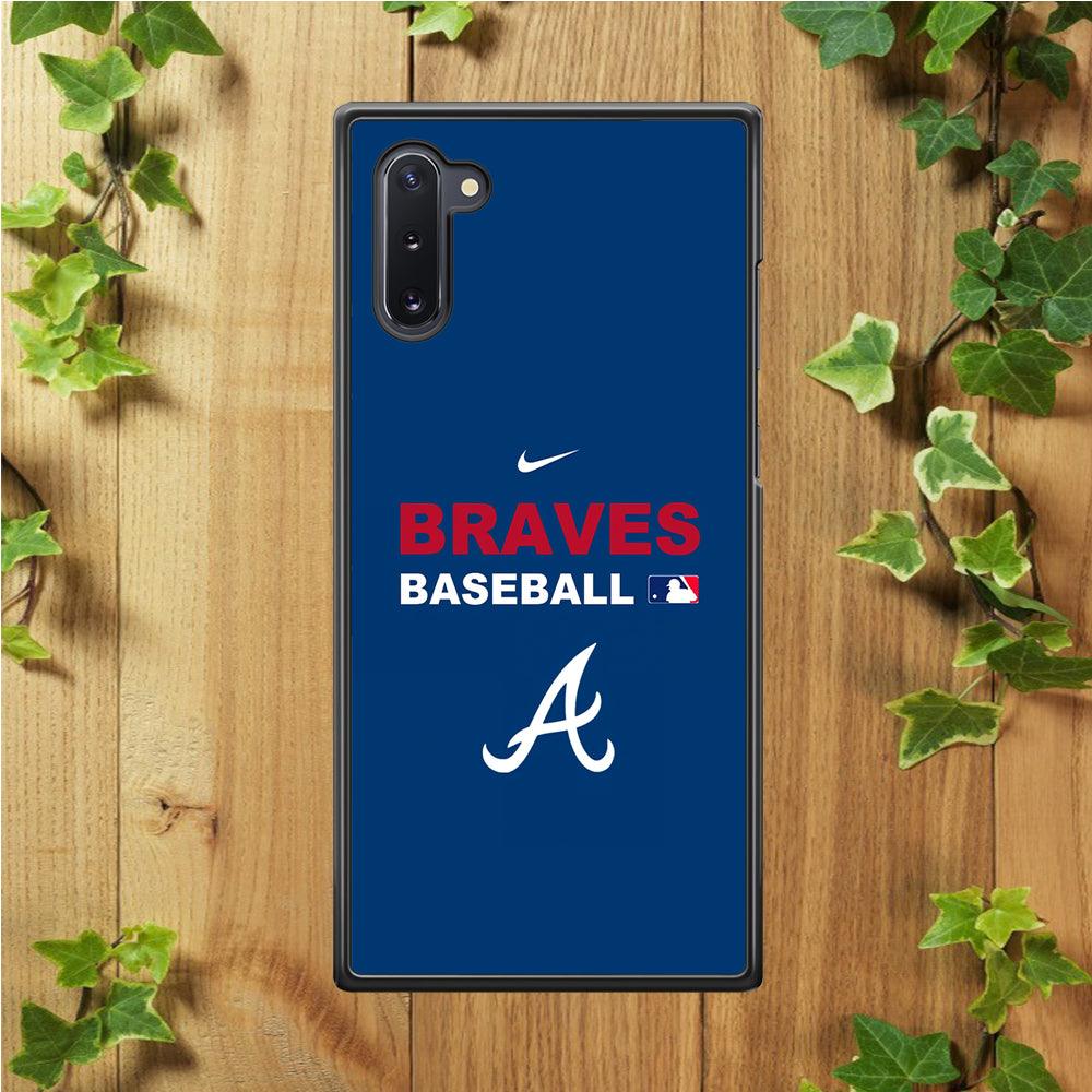 Baseball Atlanta Braves MLB 001 Samsung Galaxy Note 10 Case-Rubber / Black (2D Case)-Xtracase