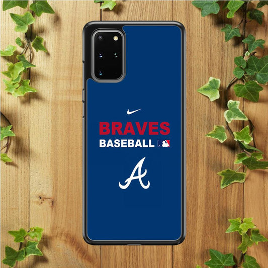 Baseball Atlanta Braves MLB 001 2D Samsung Galaxy S20 Plus Case-Rubber / White (2D Case)-Xtracase