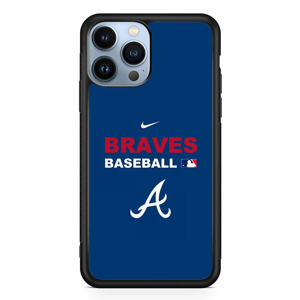 Baseball Atlanta Braves MLB 001 iPhone 13 Pro Max Case-Rubber / Black (2D Case)-Xtracase
