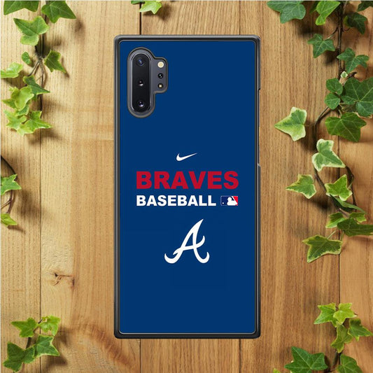 Baseball Atlanta Braves MLB 001 Samsung Galaxy Note 10 Plus Case-Rubber / White (2D Case)-Xtracase