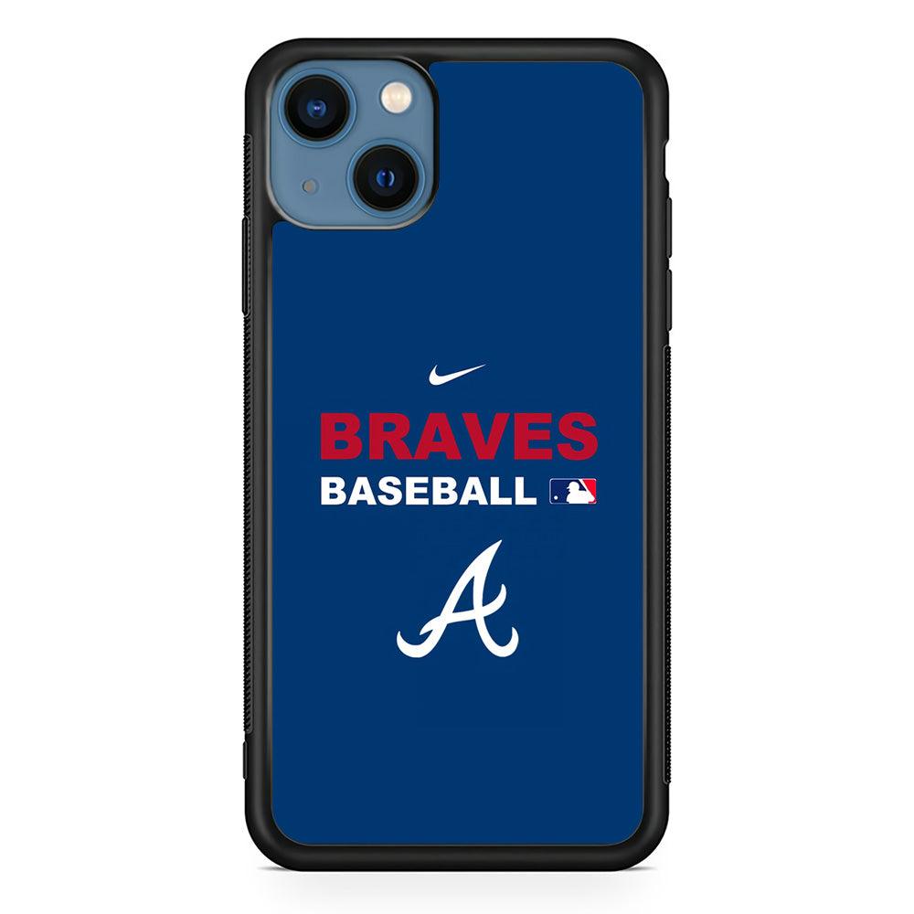 Baseball Atlanta Braves MLB 001 iPhone 13 Mini Case-Rubber / Black (2D Case)-Xtracase