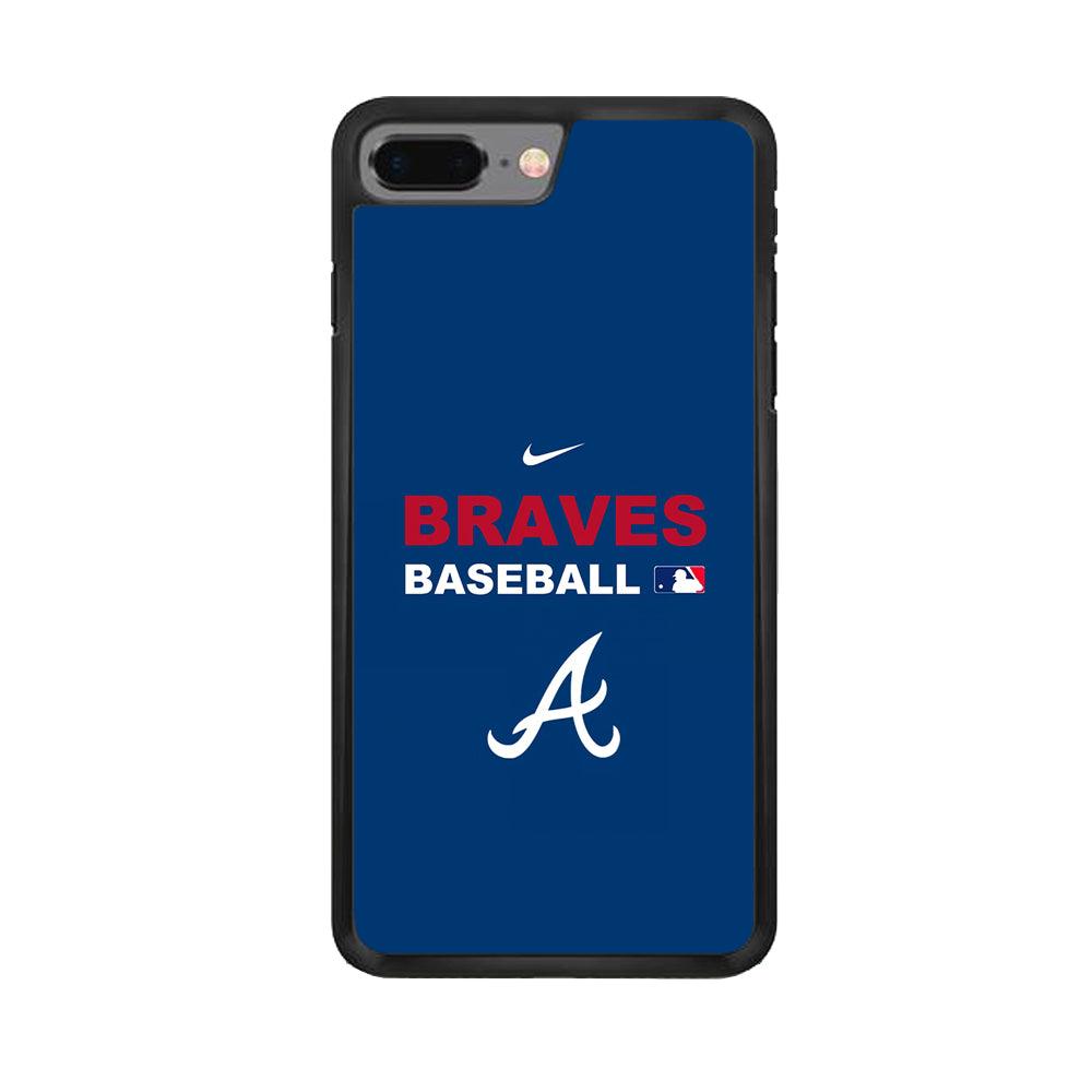 Baseball Atlanta Braves MLB 001 iPhone 8 Plus Case-Rubber / Black (2D Case)-Xtracase