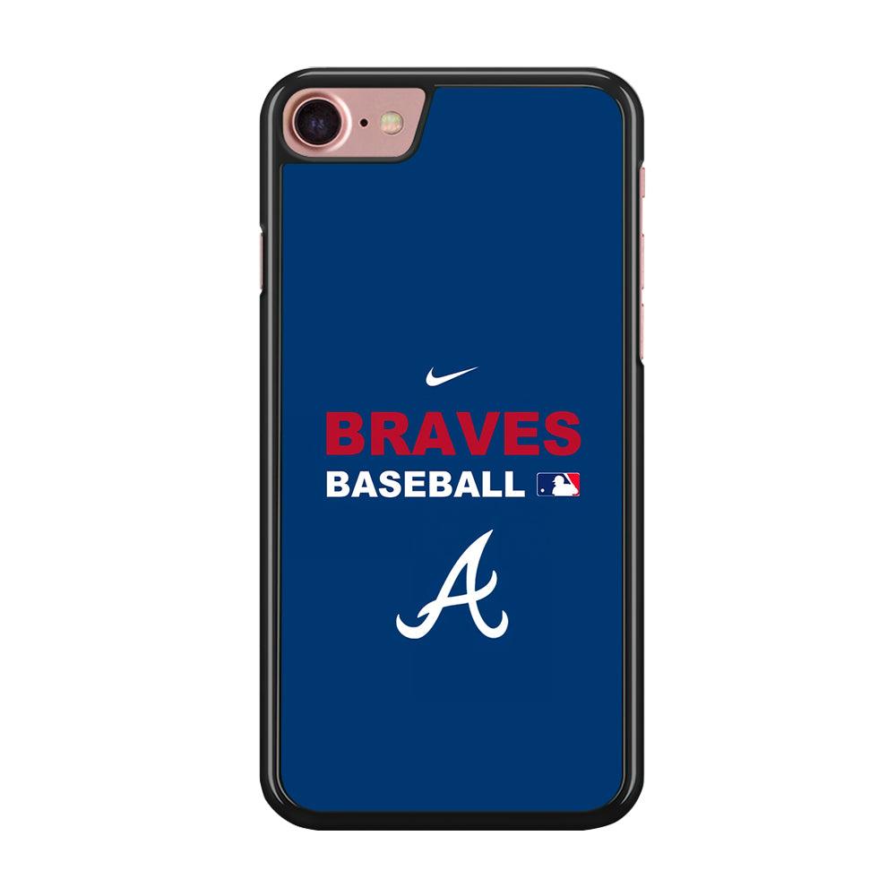Baseball Atlanta Braves MLB 001 iPhone SE 2020 Case-Rubber / Black (2D Case)-Xtracase