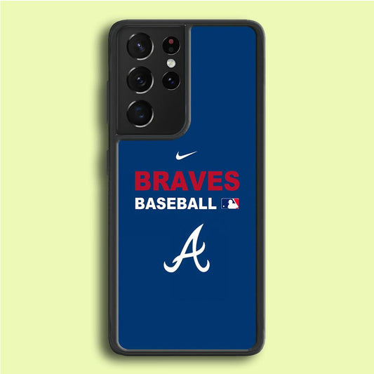 Baseball Atlanta Braves MLB 001 Samsung Galaxy S21 Ultra Case-Plastic / Full Wrap (3D Case)-Xtracase