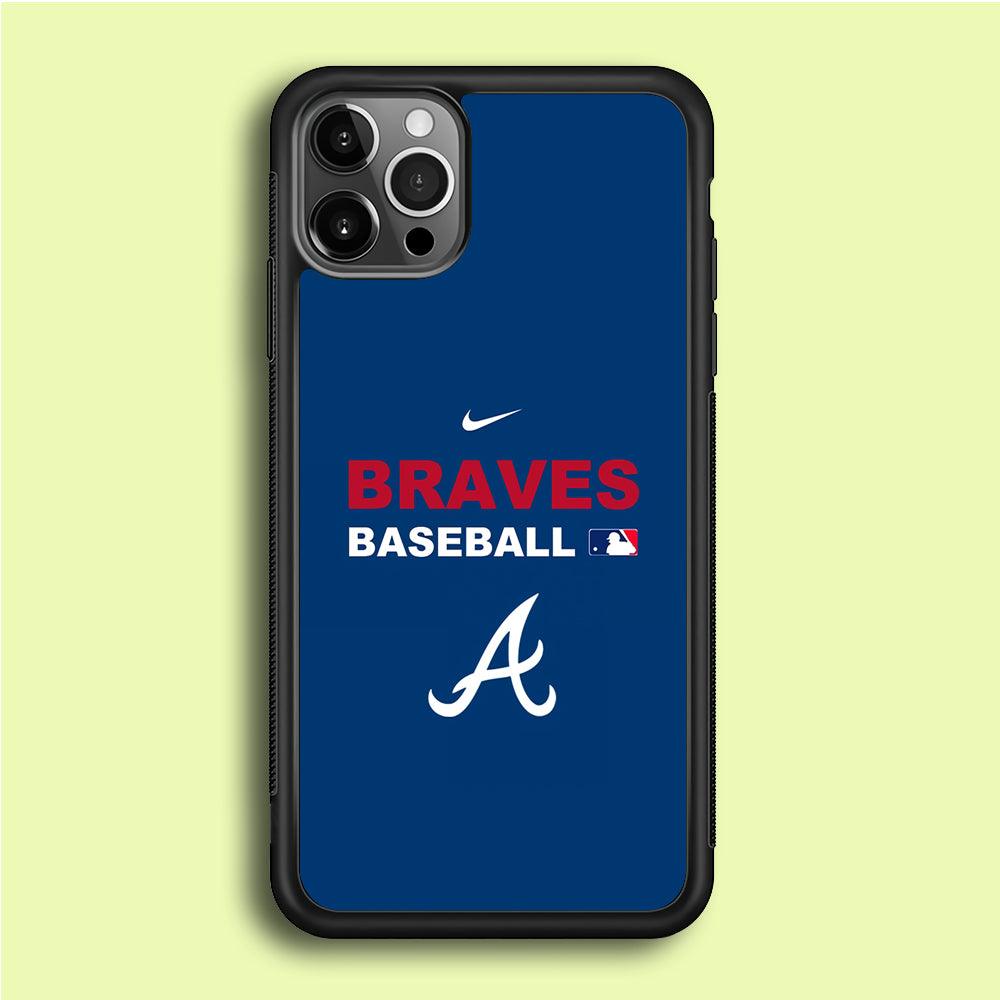 Baseball Atlanta Braves MLB 001 iPhone 12 Pro Case-Rubber / Black (2D Case)-Xtracase