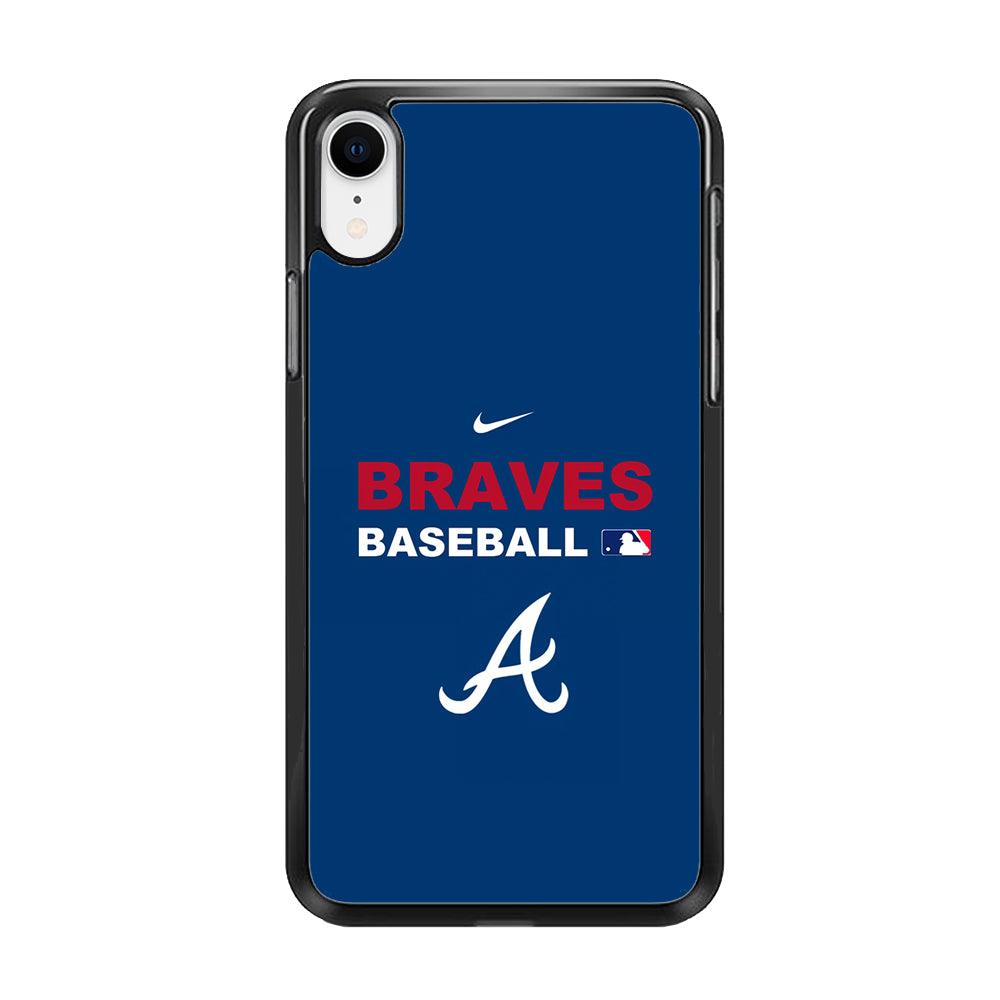 Baseball Atlanta Braves MLB 001 iPhone XR Case-Rubber / Black (2D Case)-Xtracase